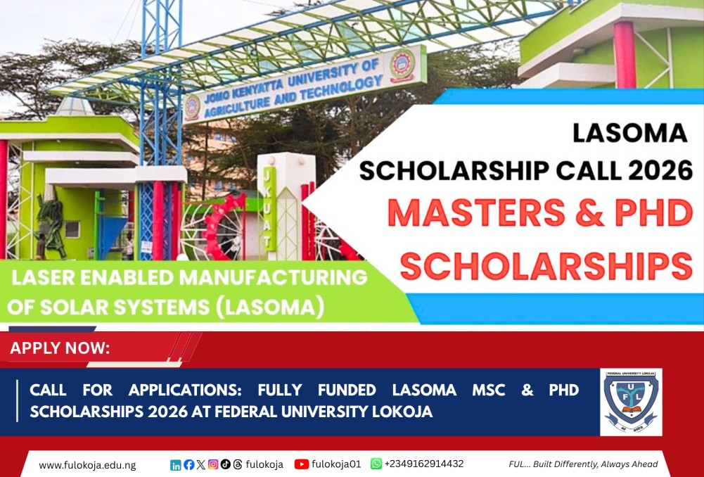 Call For Applications: Fully Funded Lasoma Msc & Phd Scholarships 2026 At Federal University Lokoja